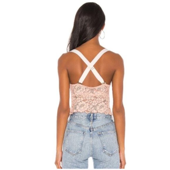 Free People x We Are HAH Busta Move Lace Bustier Top Copper Rose XS NWT - Picture 3 of 6